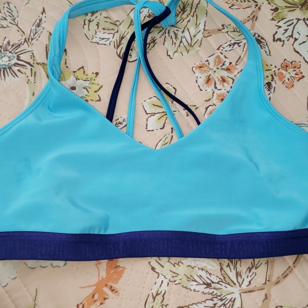 Under armor icy blue sports bra